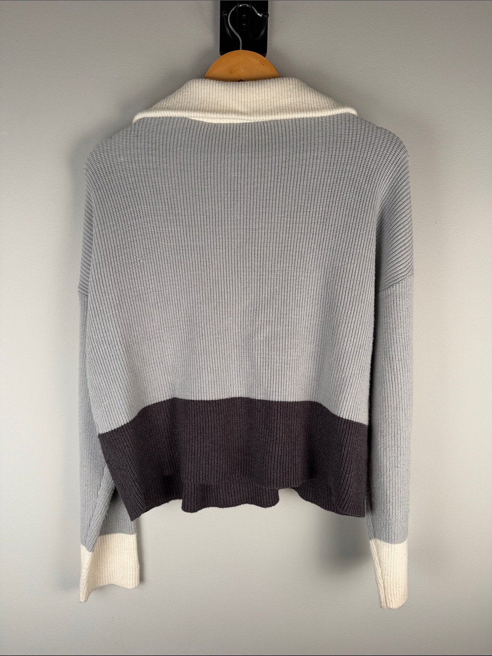 Marc New York Colorblock Half-Zip Sweater Neutral Après-ski Size L - Picture 3 of 9